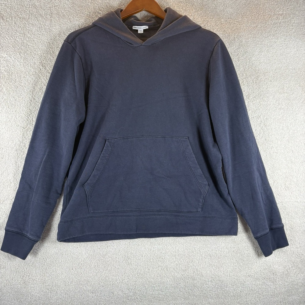 James Perse Los Angeles Hoodie Mens Small 1 Blue Sweatshirt Pullover Fleece